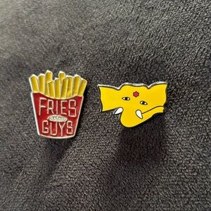 Fries Guys and Elephant Enamel Pins